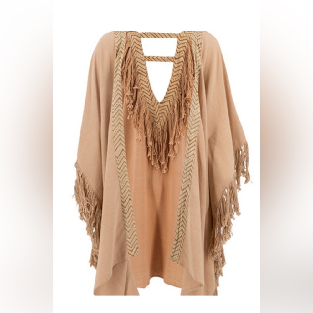 IBIZAMODE 'ALITA' FRINGED KAFTAN - XL/XXL - BNWT - TERRACOTTA